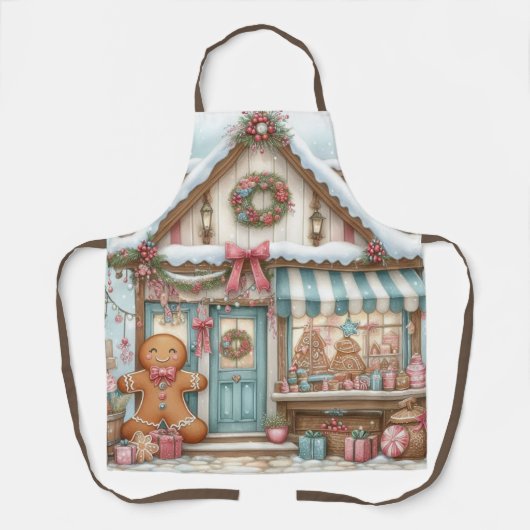 Gingerbread Bakery House Cutting Board Schort (Voorkant)