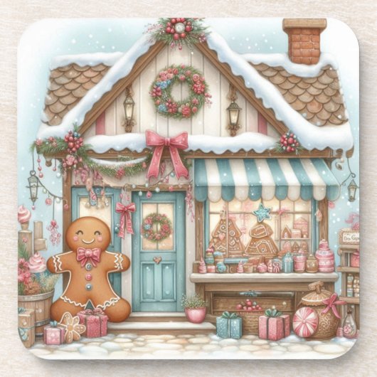 Gingerbread Bakery House Shop beverage coaster Bier Onderzetter (Voorkant)