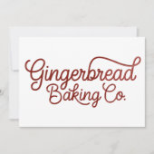 Gingerbread Baking Co Kerstmis Feestdagenkaart (Voorkant)