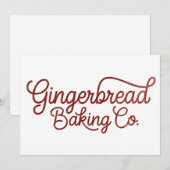 Gingerbread Baking Co Kerstmis Feestdagenkaart (Voorkant / Achterkant)