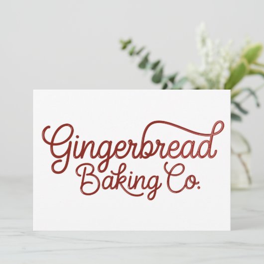 Gingerbread Baking Co Kerstmis Feestdagenkaart (Staand voorkant)