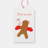 Gingerbread Bakkerij Meisje met Oven Mitts Cadeaulabel (Voorkant)