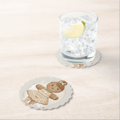 Gingerbread Ballerina Gepersonaliseerd Papier Onde Kartonnen Onderzetters (Insitu)