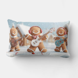 Gingerbread Band spelen in de sneeuw Kussen