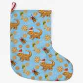 Gingerbread Bearded Dragon Christmas Grote Kerstsok (Voorkant)