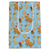 Gingerbread Bearded Dragon Christmas Medium Cadeauzakje (Achterkant)