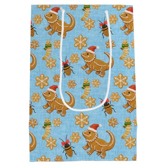 Gingerbread Bearded Dragon Christmas Medium Cadeauzakje (Achterkant)