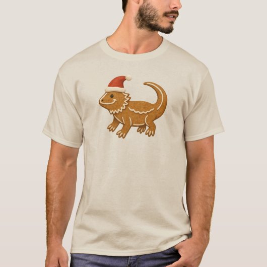 Gingerbread Bearded Dragon Christmas T-shirt (Voorkant)
