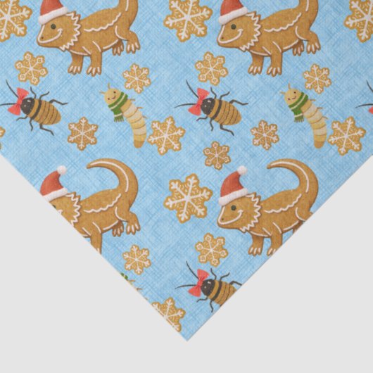 Gingerbread Bearded Dragon Christmas Tissuepapier (Detail)