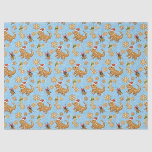 Gingerbread Bearded Dragon Christmas Tissuepapier (Voorkant)