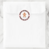 Gingerbread Bedankt voor uw bestelling Ronde Sticker (Tas)