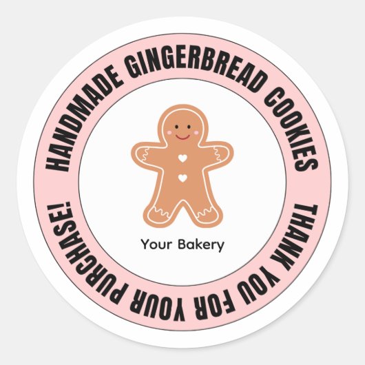 Gingerbread Bedankt voor uw bestelling Ronde Sticker (Voorkant)