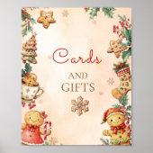 Gingerbread Birthday Christmas Cards and gifts Poster (Voorkant)