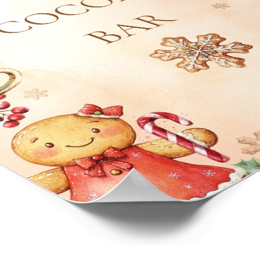 Gingerbread Birthday Christmas Hot cocoa bar Poster (Hoek)