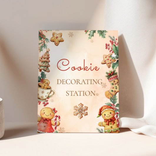 Gingerbread Birthday Cookie Decorating Station Poster