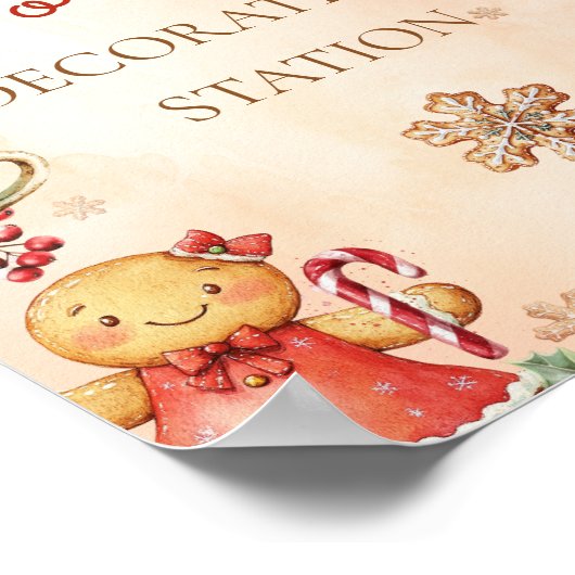 Gingerbread Birthday Cookie Decorating Station  Poster (Hoek)