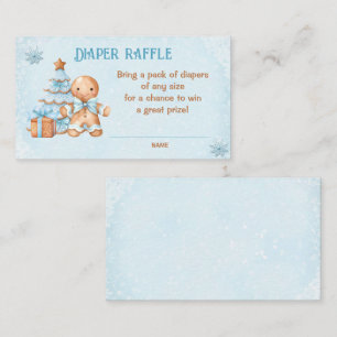 Gingerbread Blauw Baby shower Luier Raffle Kaart