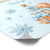 Gingerbread Blauw Baby shower Luier Raffle Sign Poster (Hoek)