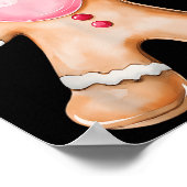 Gingerbread Blowing Bubble Gum Nk Sungles Christma Poster (Hoek)