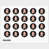 Gingerbread Blowing Bubble Gum Nk Sungles Christma Ronde Sticker (Vel)