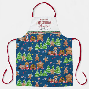 Gingerbread Blue Baking Christmas Herinneringen aa Schort