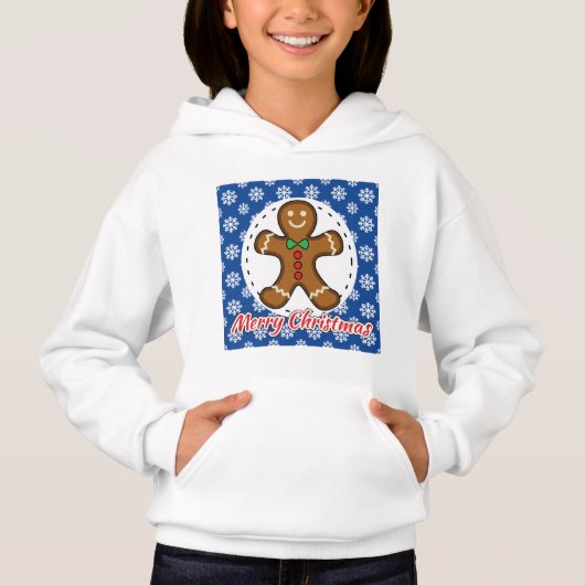 Gingerbread - Blue Snowflakes Pattern - Merry Xmas (Voorkant)