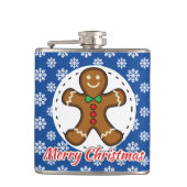 Gingerbread - Blue Snowflakes Pattern - Merry Xmas Heupfles (Voorkant)