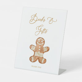 Gingerbread boeken en geschenken Baby shower teken Reclamebord Met Voetstuk