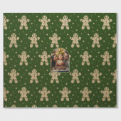 Gingerbread bos gepersonaliseerde kerstfoto cadeaupapier (Vlak)