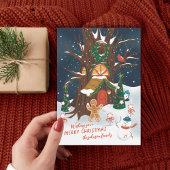 Gingerbread Bossen Forest Friends Illustrated Feestdagenkaart