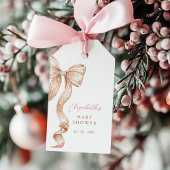 Gingerbread Bow Baby shower Favorietentjes Cadeaulabel