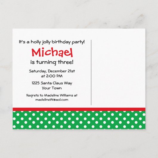 Gingerbread Boy 3rd Birthday Invitation Uitnodiging Briefkaart (Achterkant)