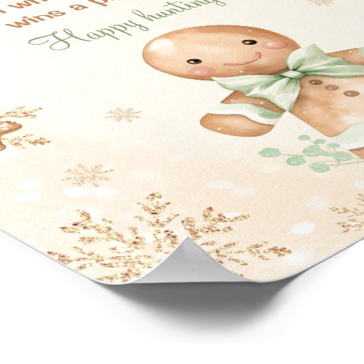 Gingerbread Boy Baby shower Pacifier Hunt Spel Poster (Hoek)