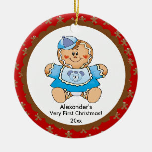 Gingerbread Boy Baby's eerste kerst Ornament