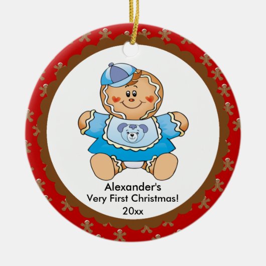 Gingerbread Boy Baby's eerste kerst Ornament (Voorkant)
