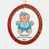 Gingerbread Boy Baby's eerste kerst Ornament (Links)