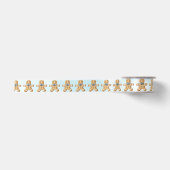 Gingerbread Boy Blauw Glitter Satijnen Lint (Voorkant)