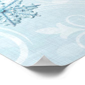 Gingerbread Boy Blue Christmas Baby shower Digitaa Poster (Hoek)