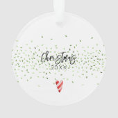 Gingerbread Boy Candy Cane Hartnaam Kerstmis Ornament (achterkant)