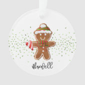 Gingerbread Boy Candy Cane Hartnaam Kerstmis Ornament (voorkant)