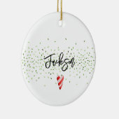 Gingerbread Boy Candy Cane Hartnaam Vakantie Keramisch Ornament (Rechts)