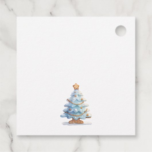 Gingerbread Boy Christmas Tree Baby shower Bedankt Bedankjes Labels (Achterkant)