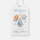 Gingerbread Boy Christmas Tree Baby shower Bedankt Cadeaulabel (Voorkant)