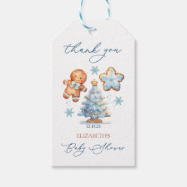 Gingerbread Boy Christmas Tree Baby shower Bedankt Cadeaulabel