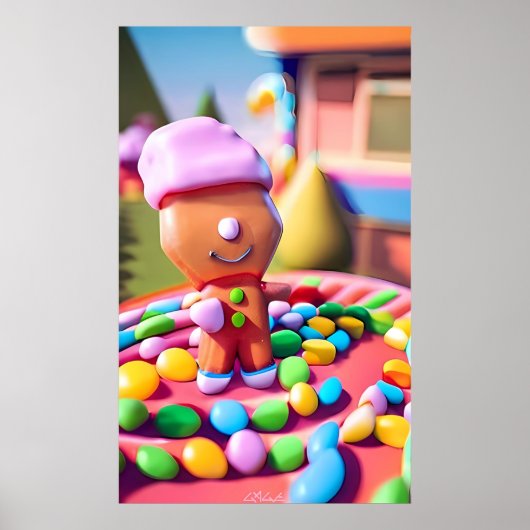 Gingerbread Boy doet het goed - Ken Gage Kunst Poster (Voorkant)