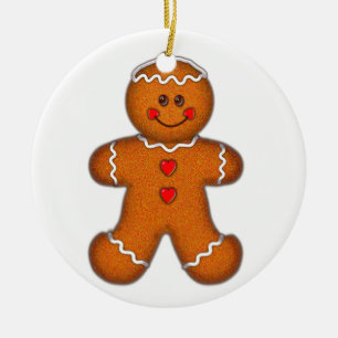 GINGERBREAD BOY DOOR SHARON SHARPE KERAMISCH ORNAMENT