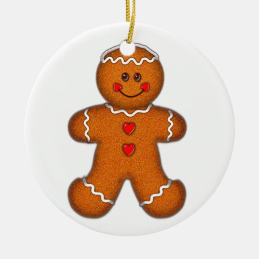 GINGERBREAD BOY DOOR SHARON SHARPE KERAMISCH ORNAMENT (Voorkant)