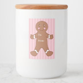 Gingerbread Boy Gift Label Labels Voedselcontainer Etiket (Voorkant)