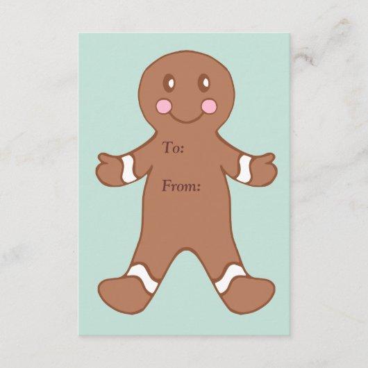 Gingerbread Boy Gift Labels Informatiekaartje (Voorkant)