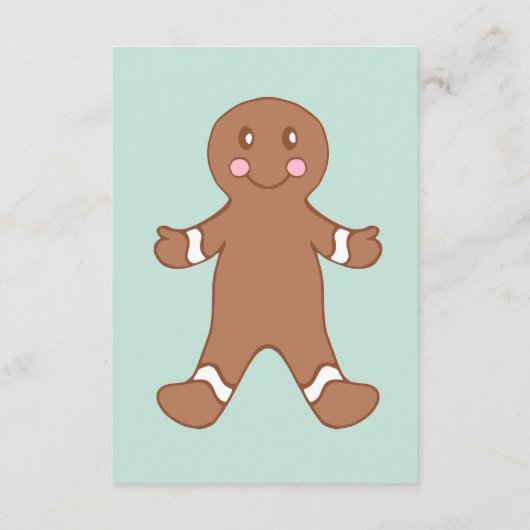 Gingerbread Boy Gift Labels Informatiekaartje (Achterkant)